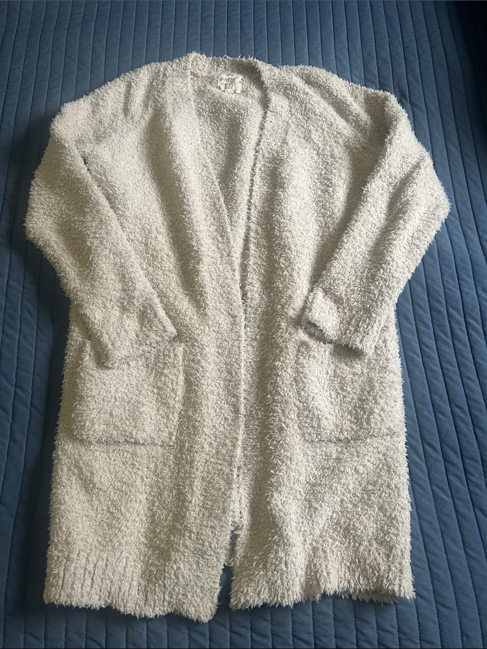 Cozy Open-Front Plush Long Cardigan Jacket -